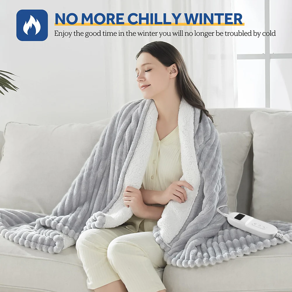 Heated Electric Throw Blanket, 50"x60", 6 Heat Levels, Auto-Off Timer, Machine Washable - Image 5