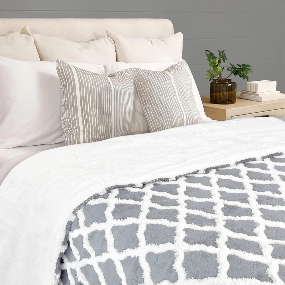 kibhous Heated BlanketThrown 50''X60''-with 6 Heating Levels , 8-Hour Selectable Auto Shut-Off (Gray) ﻿ - Image 4