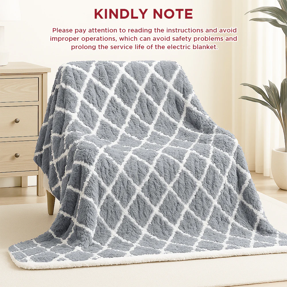 kibhous Heated BlanketThrown 50''X60''-with 6 Heating Levels , 8-Hour Selectable Auto Shut-Off (Gray) ﻿ - Image 7