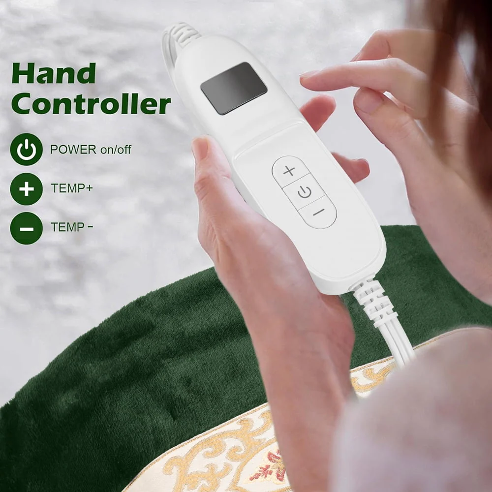 kibhous Heating Pad for Back, Heating Pad for Neck for Fast Relief fatigue 10 Heating setting ,Auto-Off,Gifts for Dad Mom,12"x24",Green - Image 7