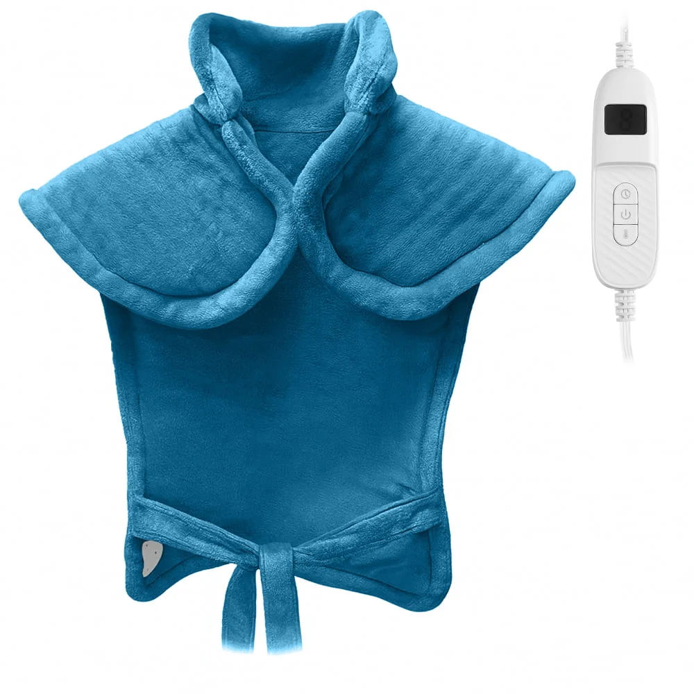 kibhous Heating Pad for Back, Neck and Shoulders, 24 x 33 inches with 10 Heating Levels ,Blue - Image 6