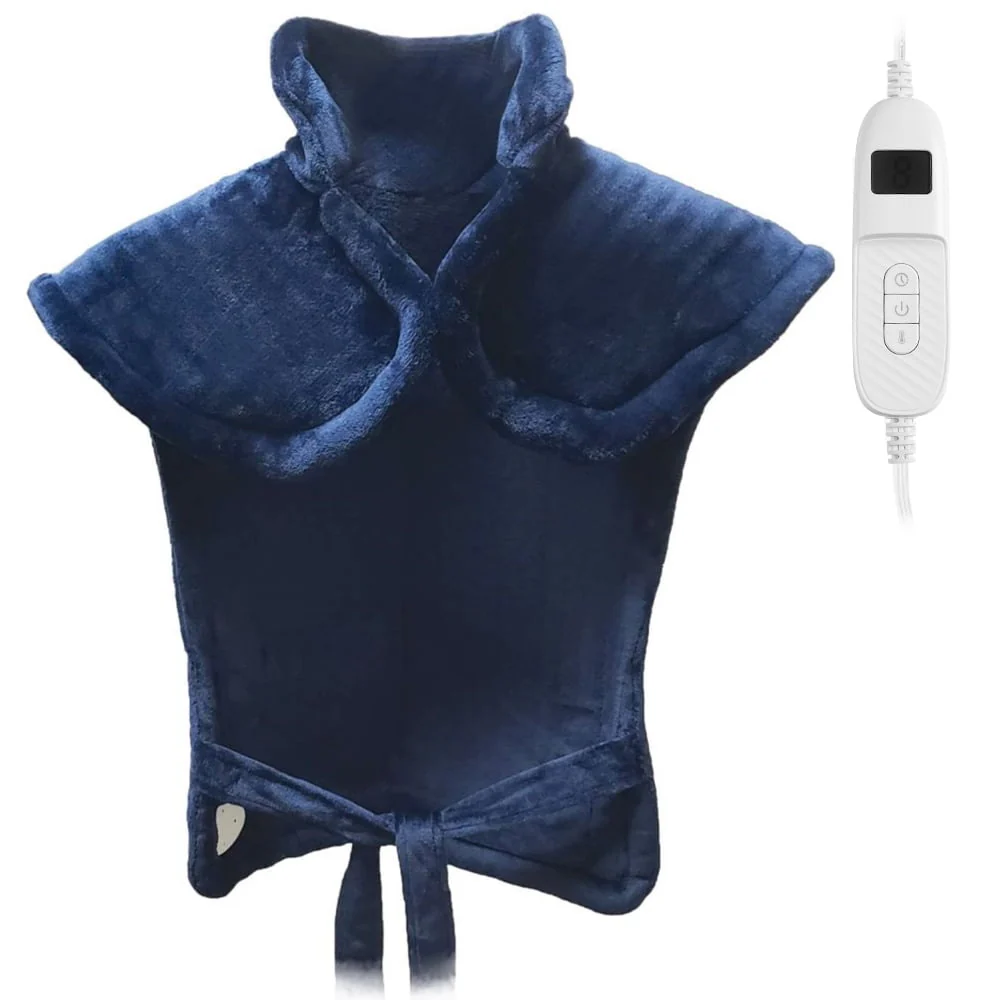 kibhous Heating Pad for Back, Neck and Shoulders, 24 x 33 inches with 10 Heating Levels , Dark Blue - Image 8