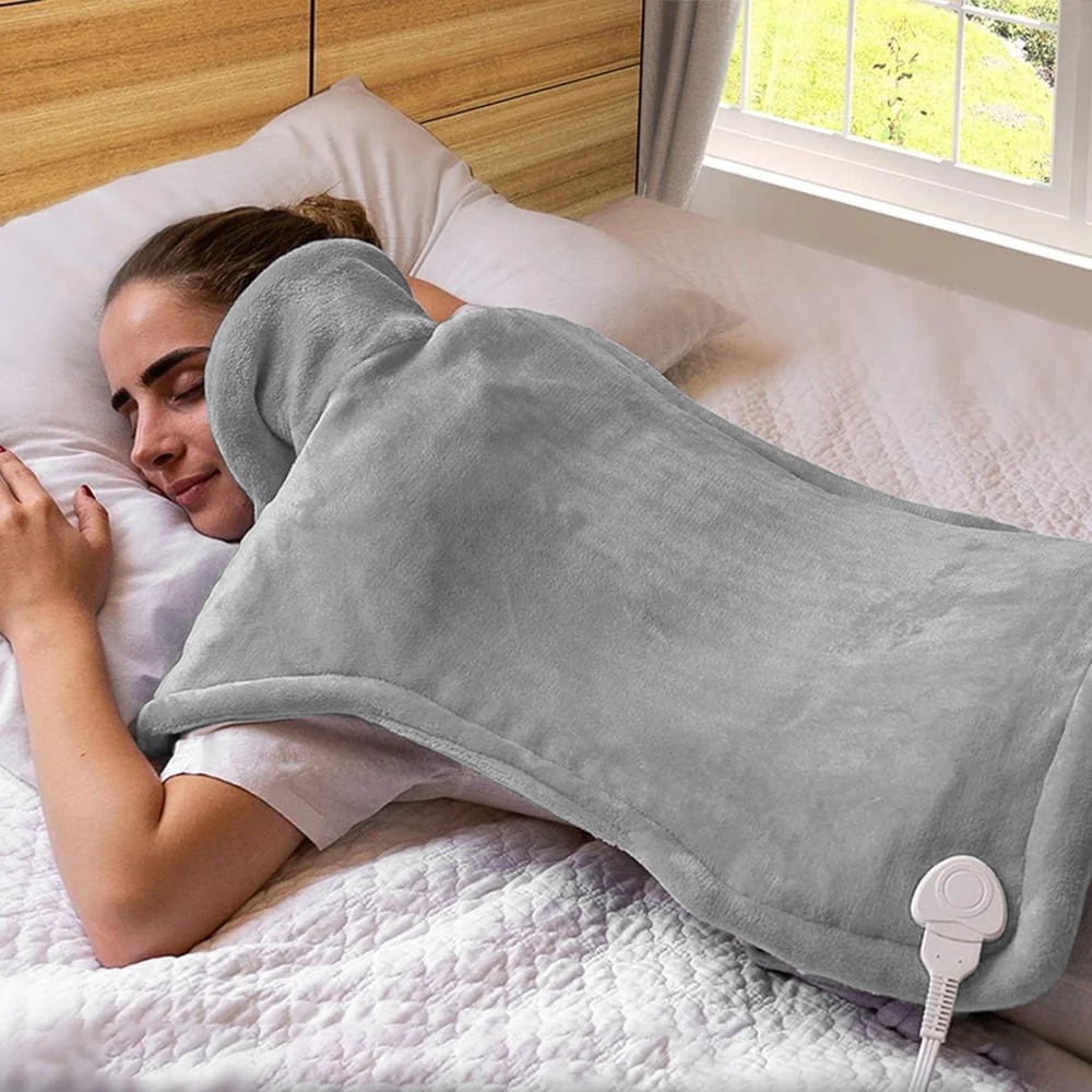 kibhous Heating Pad for Back, Neck and Shoulders, 24 x 33 inches with 10 Heating Levels ,Grey - Image 3